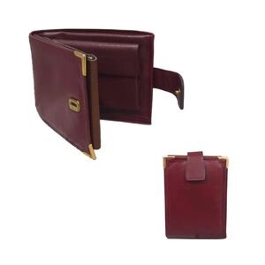 Vintage KING Cow Hide Leather Snap Closure Bi-Fold Wallet with Photo Slot Insert